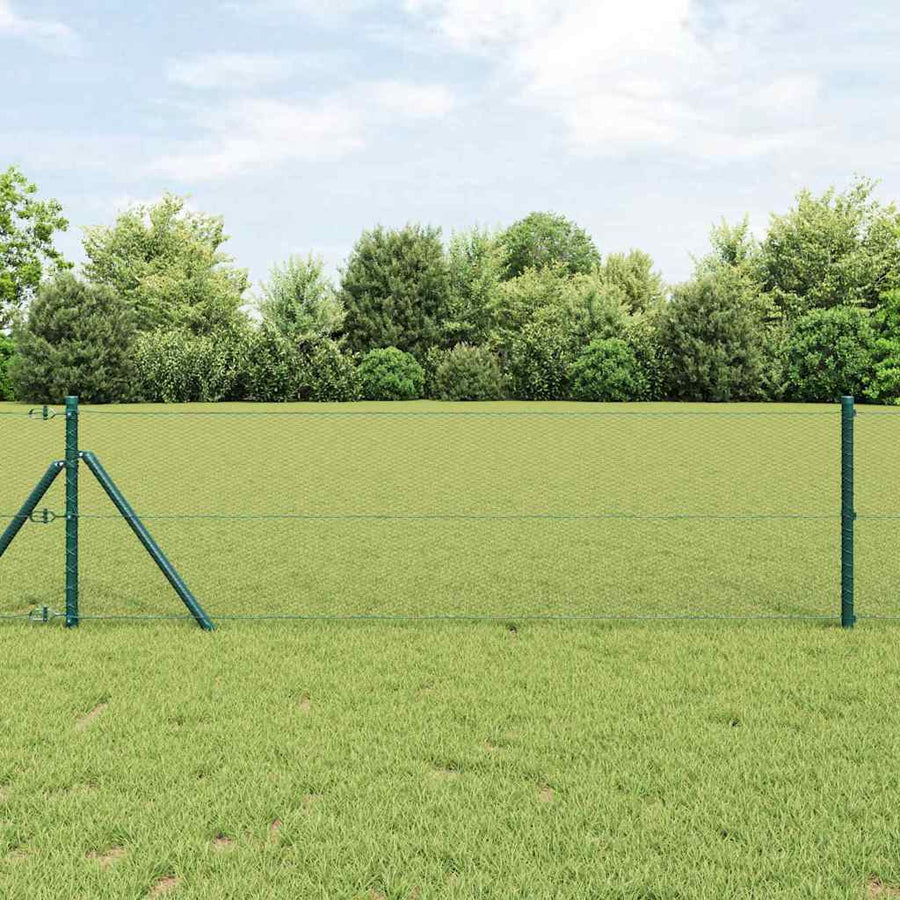 Afrasteringspaal Groen 100 x 0,6 m (13 mm gaas) Staal en PVC