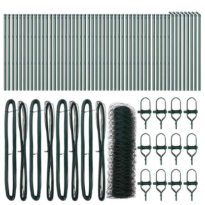 Afrasteringspaal Groen 100 x 0,6 m (50 mm gaas) Staal en PVC
