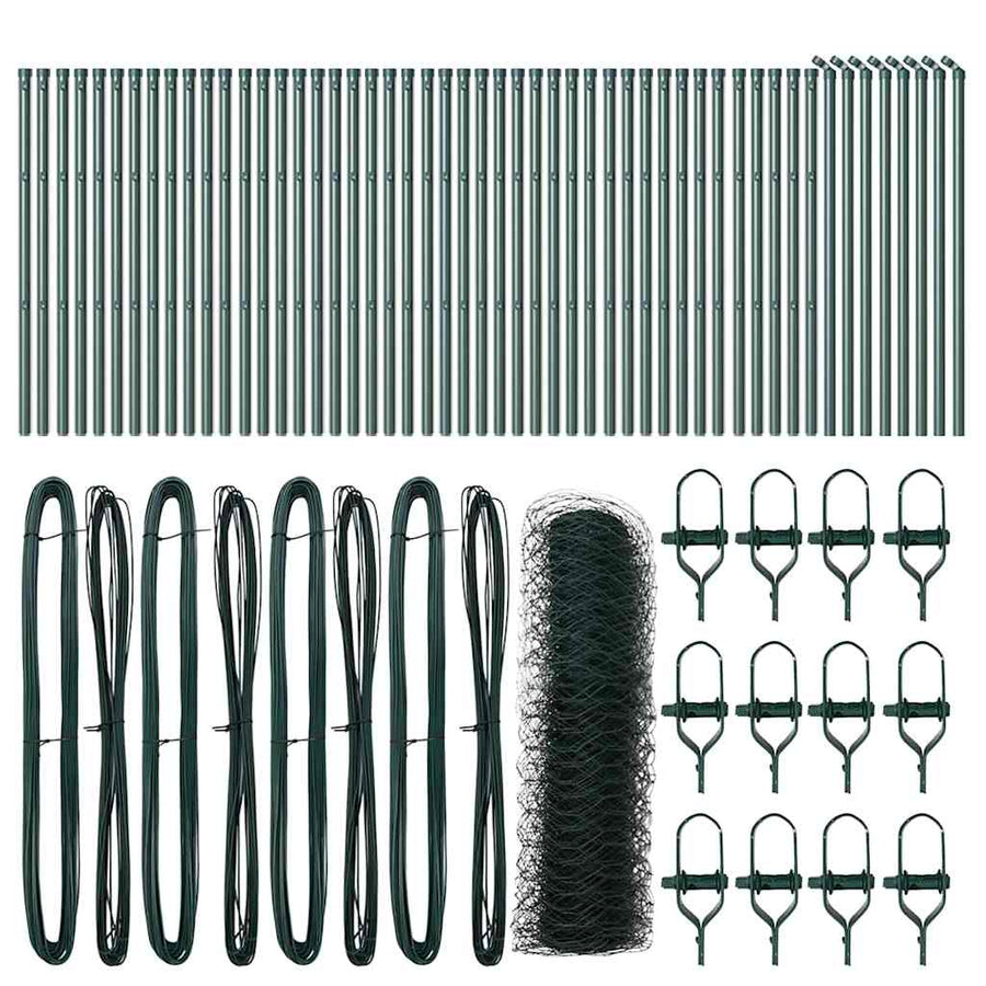 Afrasteringspaal Groen 100 x 0,8 m (36 mm gaas) Staal en PVC