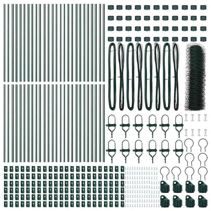 Afrasteringspaal Groen 100 x 0,8 m (50 mm gaas) Staal en PVC