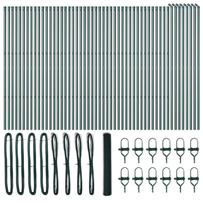 Afrasteringspaal Groen 100 x 1 m (13 mm gaas) Staal en PVC