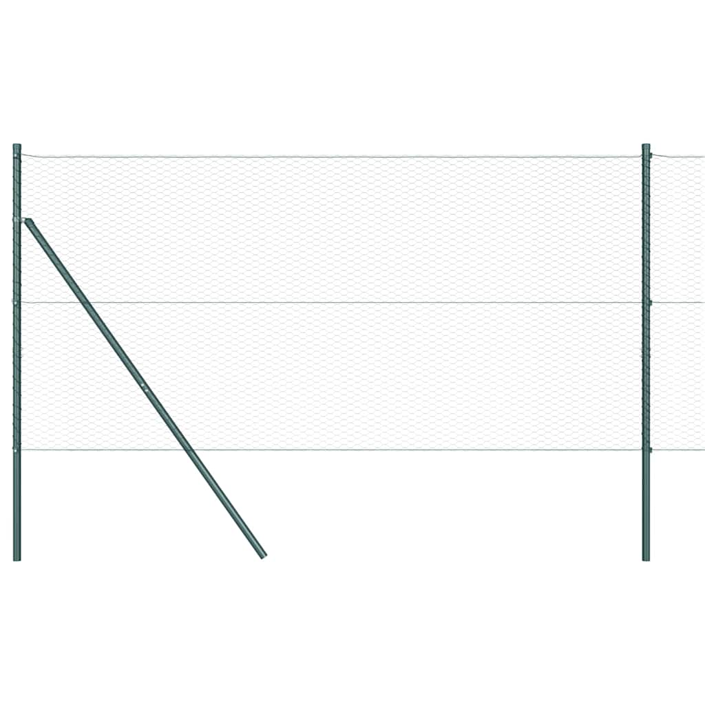 Afrasteringspaal Groen 100 x 1 m (25 mm gaas) Staal en PVC