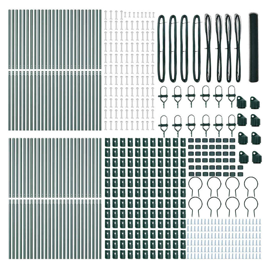 Afrasteringspaal Groen 100 x 1,4 m (25 mm gaas) Staal en PVC