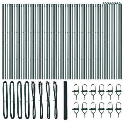 Afrasteringspaal Groen 100 x 1,5 m (25 mm gaas) Staal en PVC