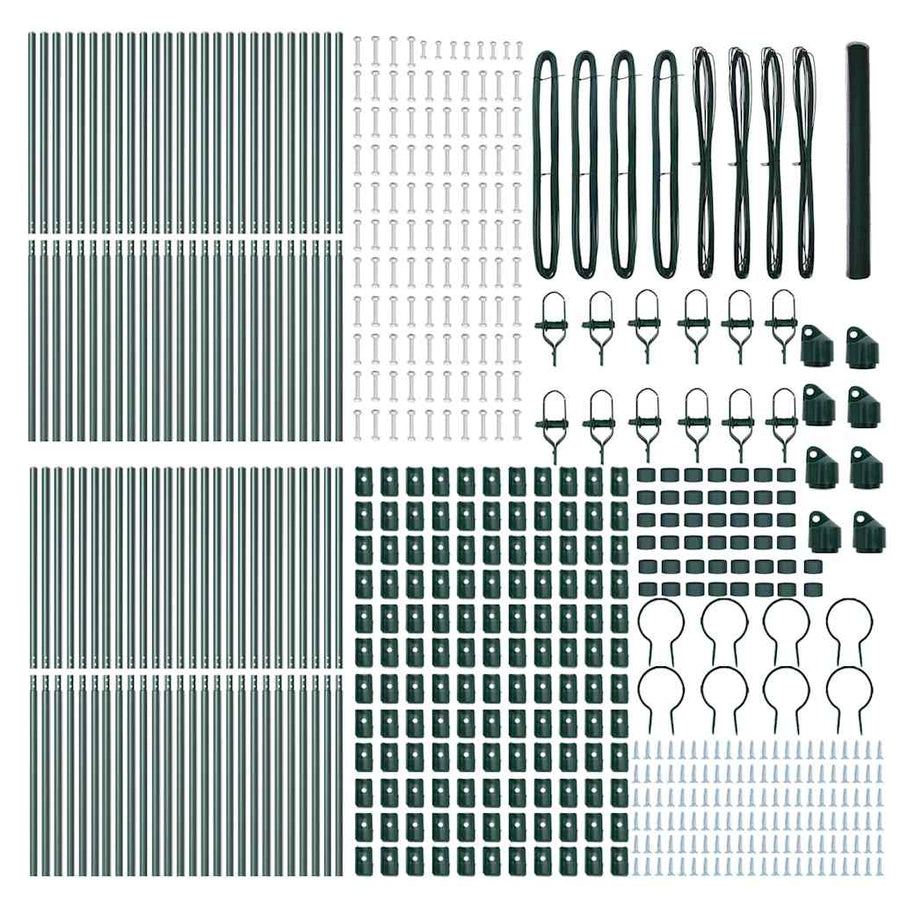 Afrasteringspaal Groen 100 x 1,5 m (25 mm gaas) Staal en PVC