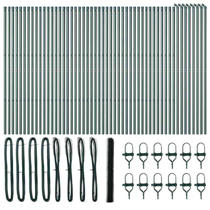 Afrasteringspaal Groen 100 x 1,5 m (36 mm gaas) Staal en PVC