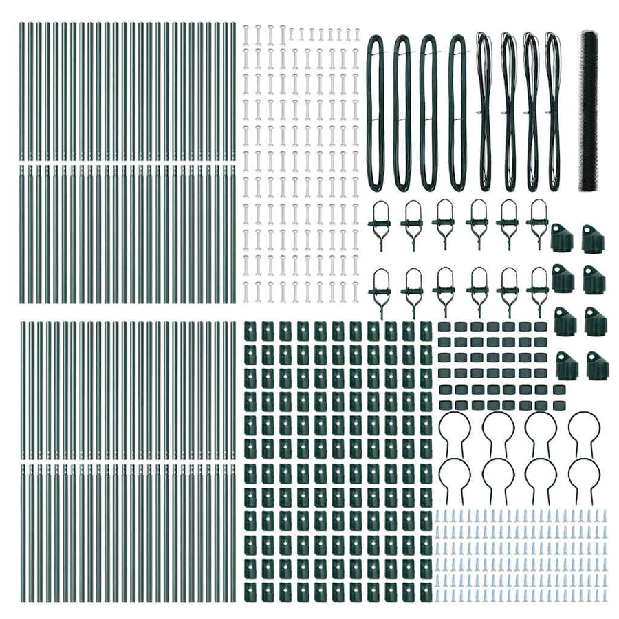 Afrasteringspaal Groen 100 x 1,6 m (36 mm gaas) Staal en PVC