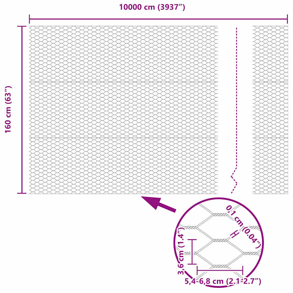 Afrasteringspaal Groen 100 x 1,6 m (36 mm gaas) Staal en PVC