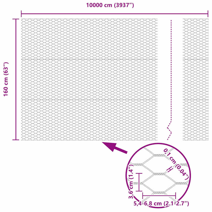 Afrasteringspaal Groen 100 x 1,6 m (36 mm gaas) Staal en PVC