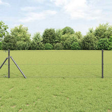Afrasteringspaal Grijs 10 x 0,6 m (25 mm gaas) Staal en PVC