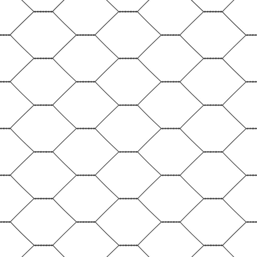 Afrasteringspaal Grijs 10 x 0,8 m (50 mm gaas) Staal en PVC