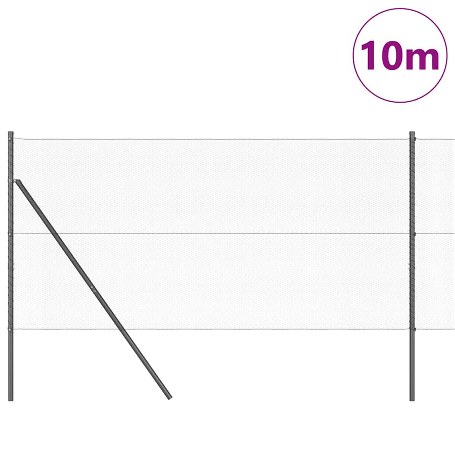 Afrasteringspaal Grijs 10 x 1,2 m (13 mm gaas) Staal en PVC