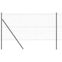 Afrasteringspaal Grijs 10 x 1,4 m (50 mm gaas) Staal en PVC