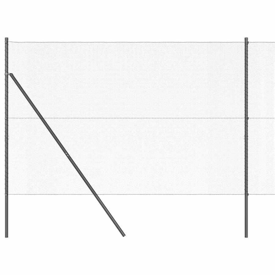 Afrasteringspaal Grijs 10 x 1,5 m (13 mm gaas) Staal en PVC