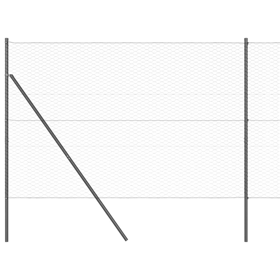 Afrasteringspaal Grijs 10 x 1,6 m (36 mm gaas) Staal en PVC