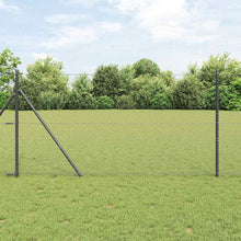 Afrasteringspaal Grijs 25 x 1,4 m (36 mm gaas) Staal en PVC