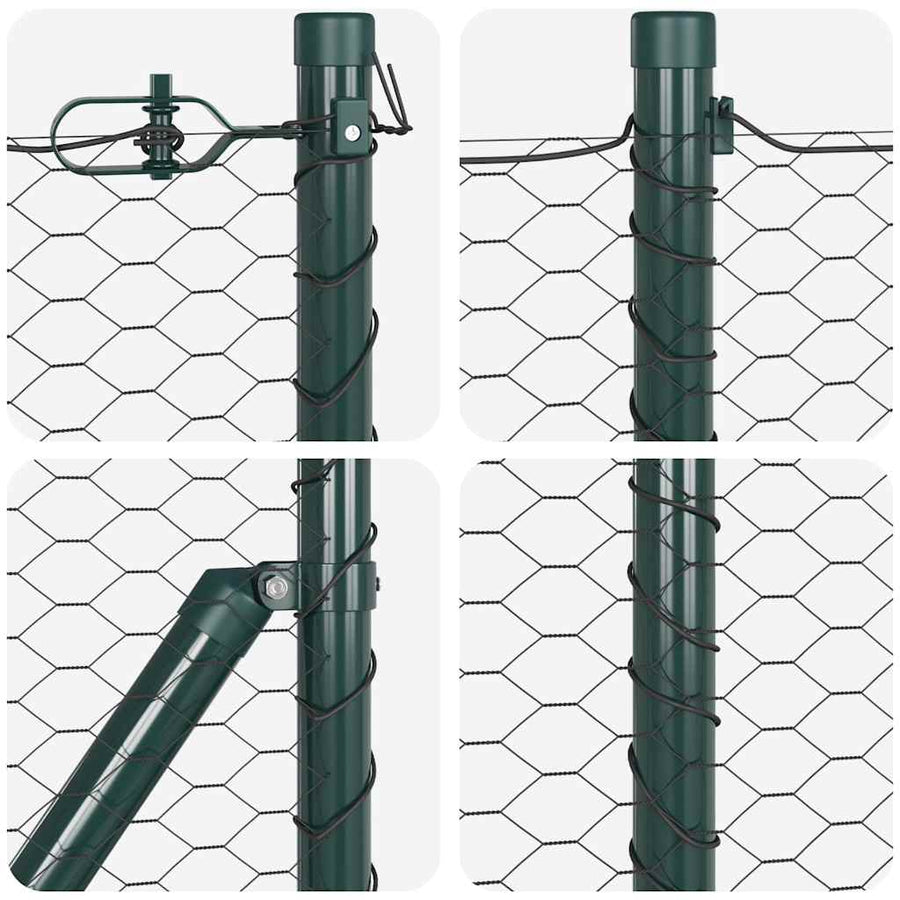 Afrasteringspaal Grijs 50 x 0,4 m (25 mm gaas) Staal en PVC