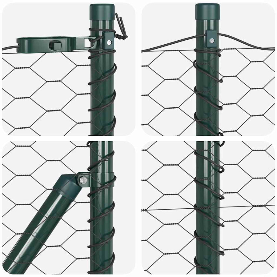 Afrasteringspaal Grijs 50 x 0,5 m (36 mm gaas) Staal en PVC