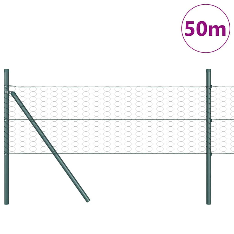 Afrasteringspaal Grijs 50 x 0,5 m (36 mm gaas) Staal en PVC