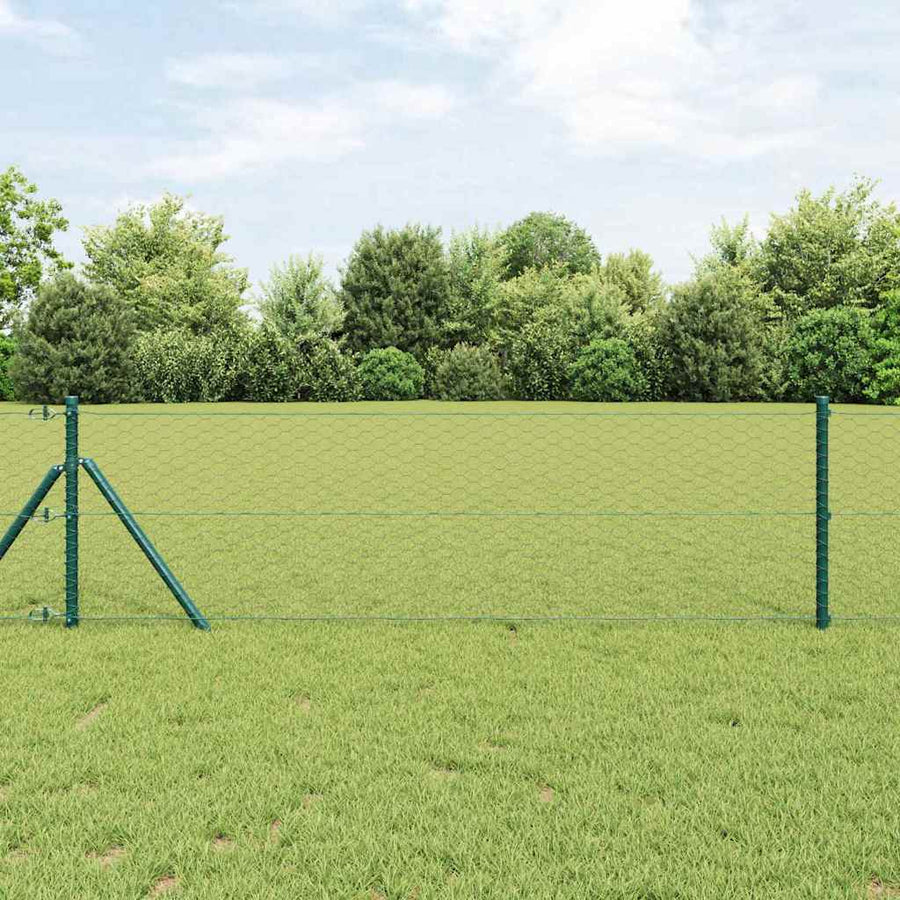 Afrasteringspaal Grijs 50 x 0,6 m (36 mm gaas) Staal en PVC