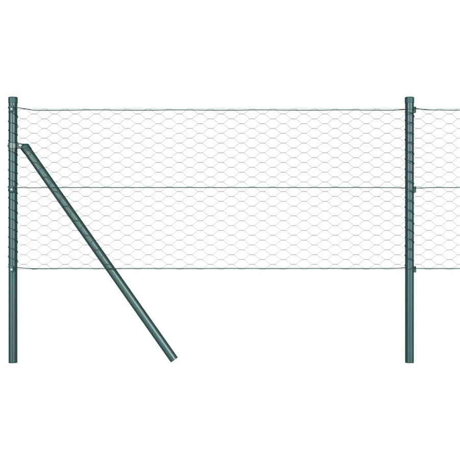 Afrasteringspaal Grijs 50 x 0,6 m (36 mm gaas) Staal en PVC