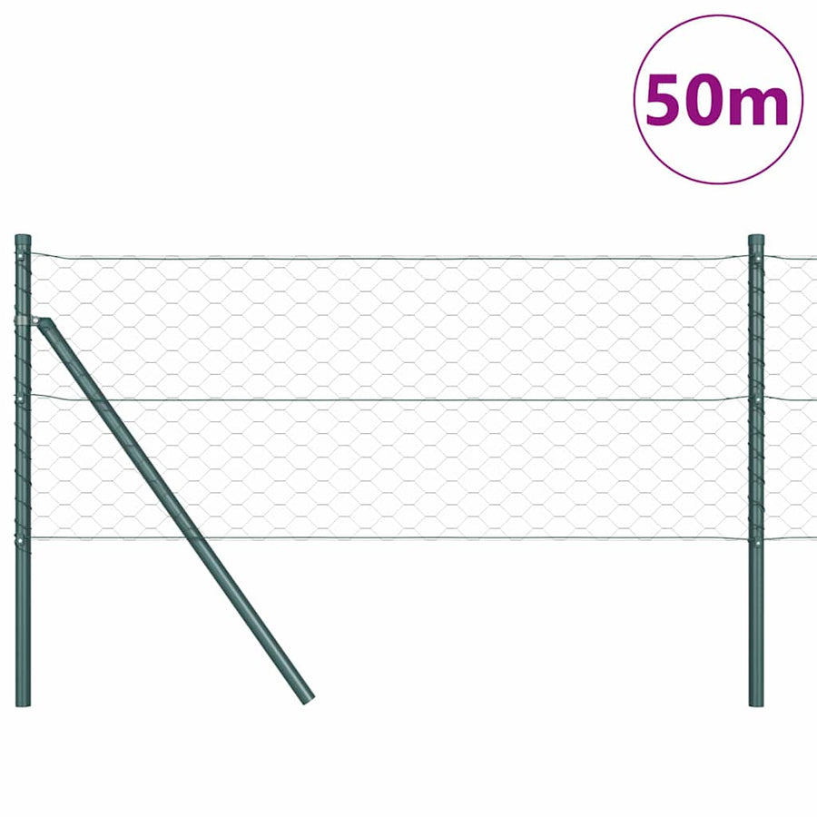 Afrasteringspaal Grijs 50 x 0,6 m (50 mm gaas) Staal en PVC