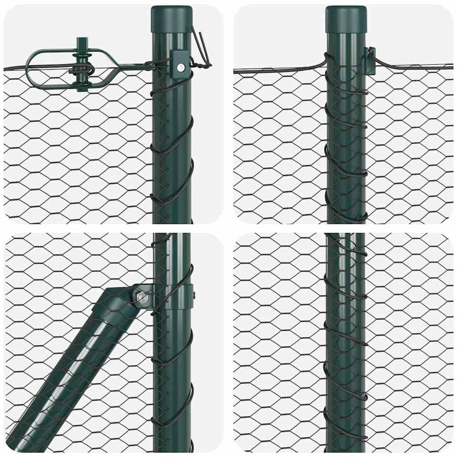 Afrasteringspaal Grijs 50 x 0,8 m (13 mm gaas) Staal en PVC