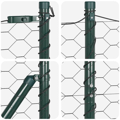 Afrasteringspaal Grijs 50 x 1 m (50 mm gaas) Staal en PVC