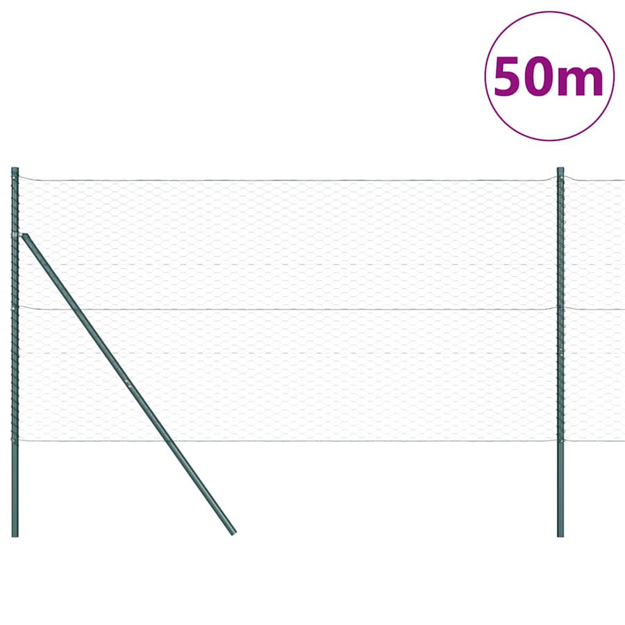 Afrasteringspaal Grijs 50 x 1,2 m (36 mm gaas) Staal en PVC