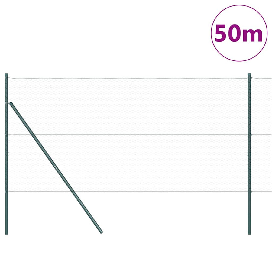 Afrasteringspaal Grijs 50 x 1,4 m (25 mm gaas) Staal en PVC