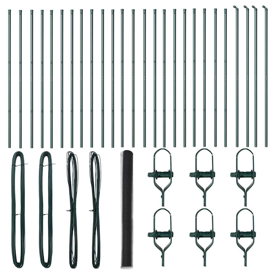 Afrasteringspaal Grijs 50 x 1,5 m (36 mm gaas) Staal en PVC