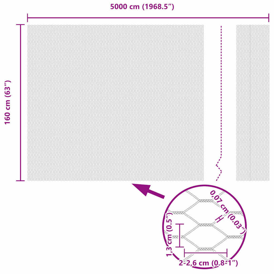 Afrasteringspaal Grijs 50 x 1,6 m (13 mm gaas) Staal en PVC