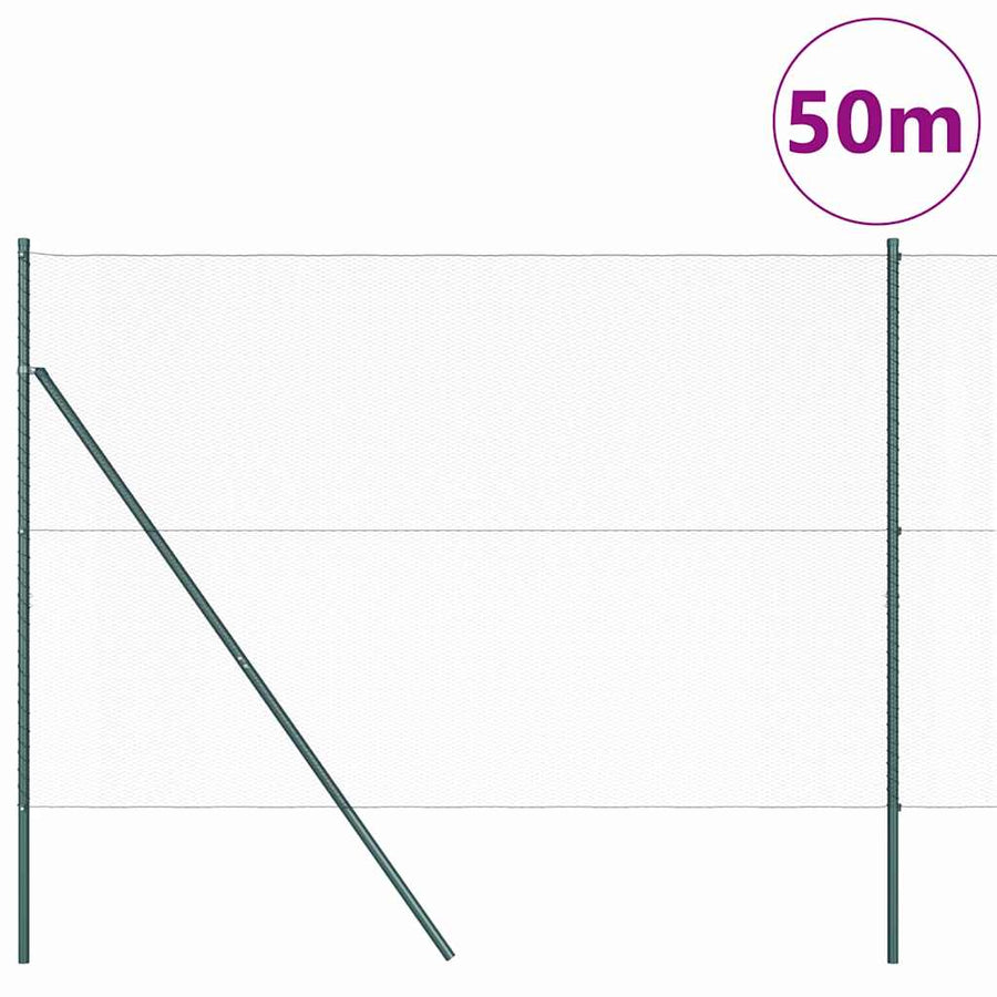 Afrasteringspaal Grijs 50 x 1,6 m (13 mm gaas) Staal en PVC