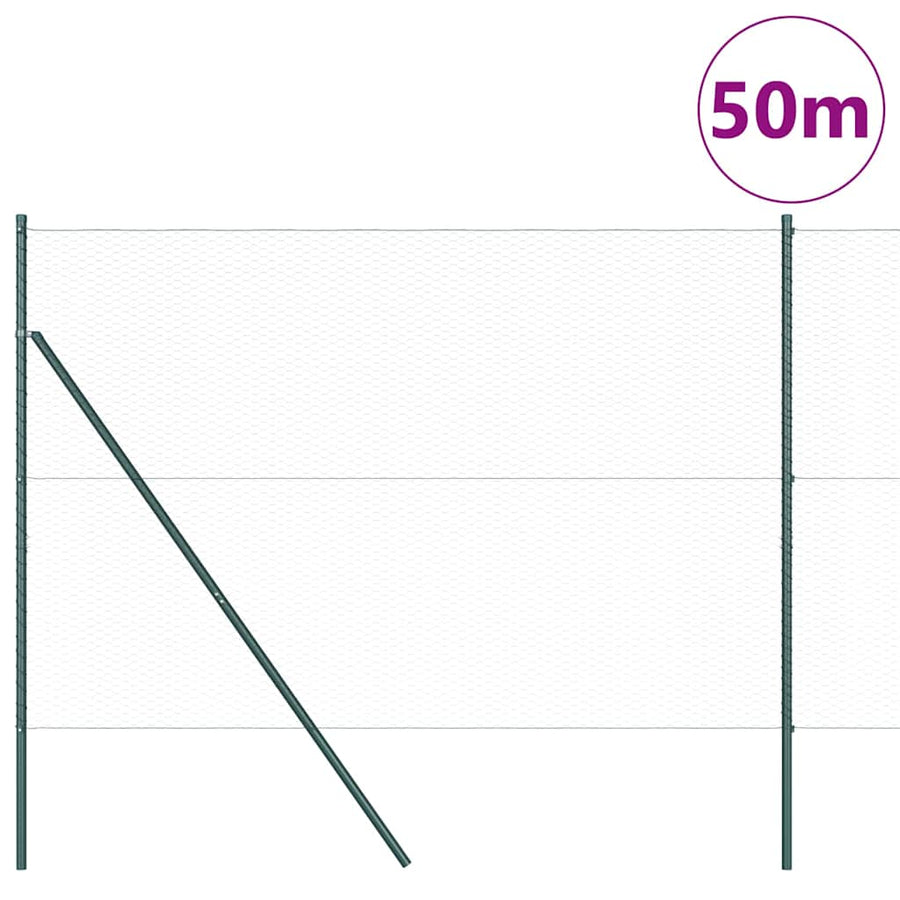 Afrasteringspaal Grijs 50 x 1,6 m (25 mm gaas) Staal en PVC