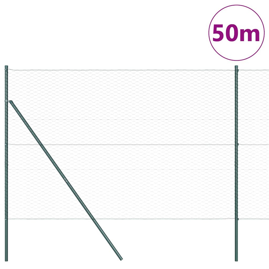 Afrasteringspaal Grijs 50 x 1,6 m (36 mm gaas) Staal en PVC