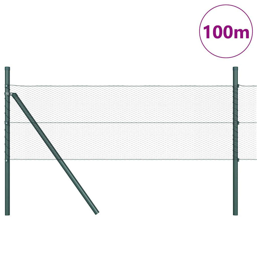 Afrasteringspaal Grijs 100 x 0,4 m (13 mm gaas) Staal en PVC