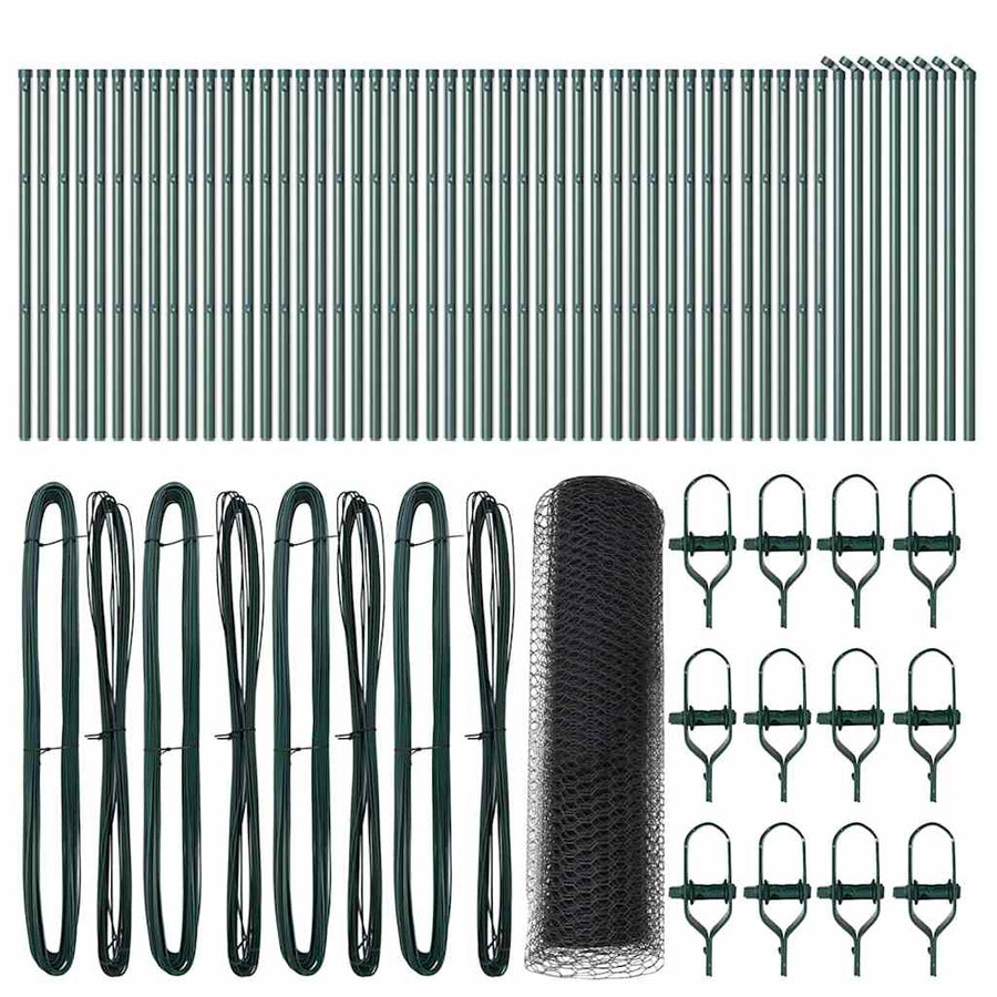 Afrasteringspaal Grijs 100 x 0,4 m (25 mm gaas) Staal en PVC