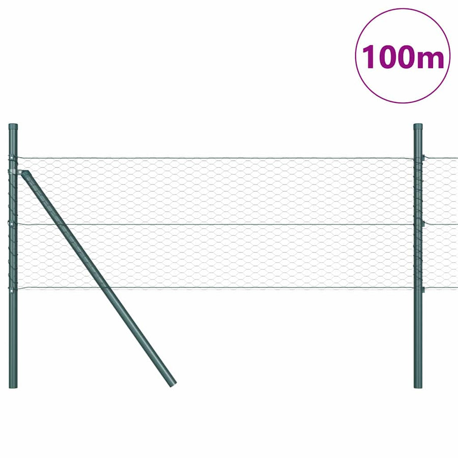 Afrasteringspaal Grijs 100 x 0,4 m (25 mm gaas) Staal en PVC