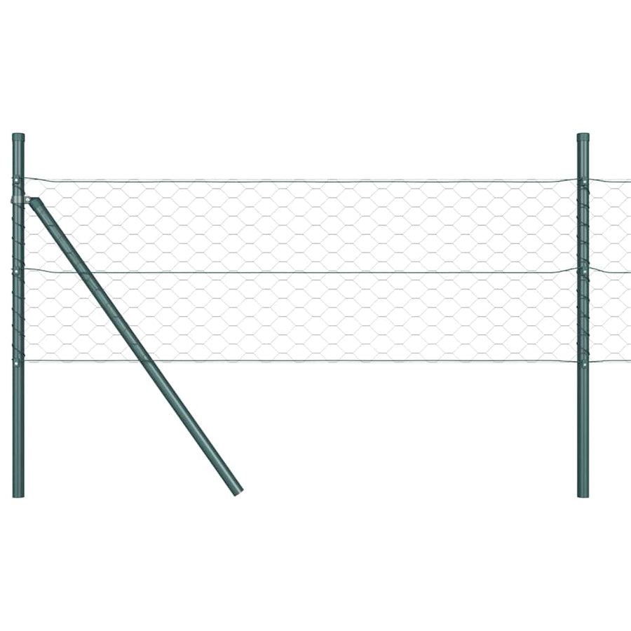 Afrasteringspaal Grijs 100 x 0,5 m (50 mm gaas) Staal en PVC