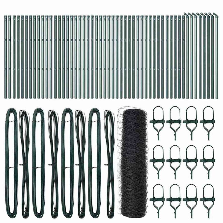 Afrasteringspaal Grijs 100 x 0,5 m (50 mm gaas) Staal en PVC