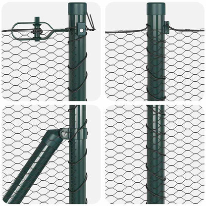 Afrasteringspaal Grijs 100 x 0,6 m (13 mm gaas) Staal en PVC