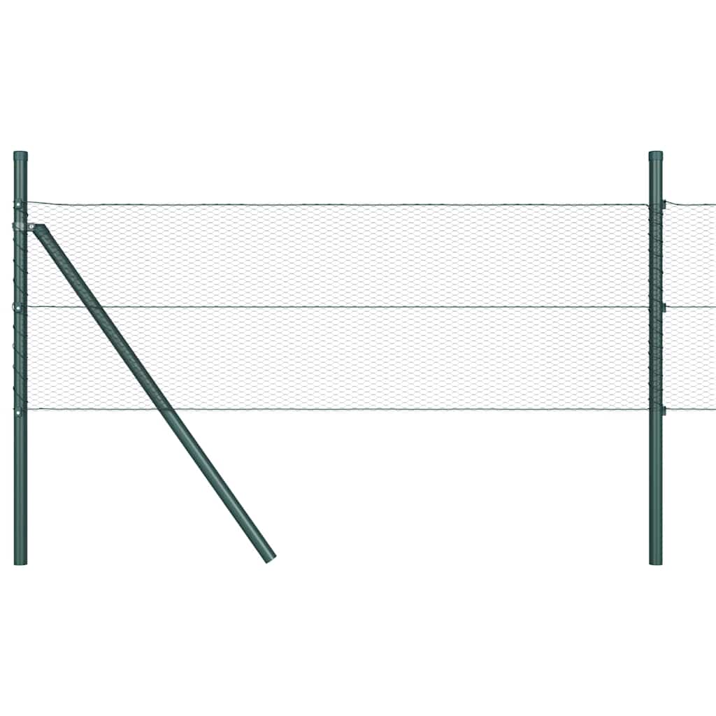 Afrasteringspaal Grijs 100 x 0,6 m (13 mm gaas) Staal en PVC