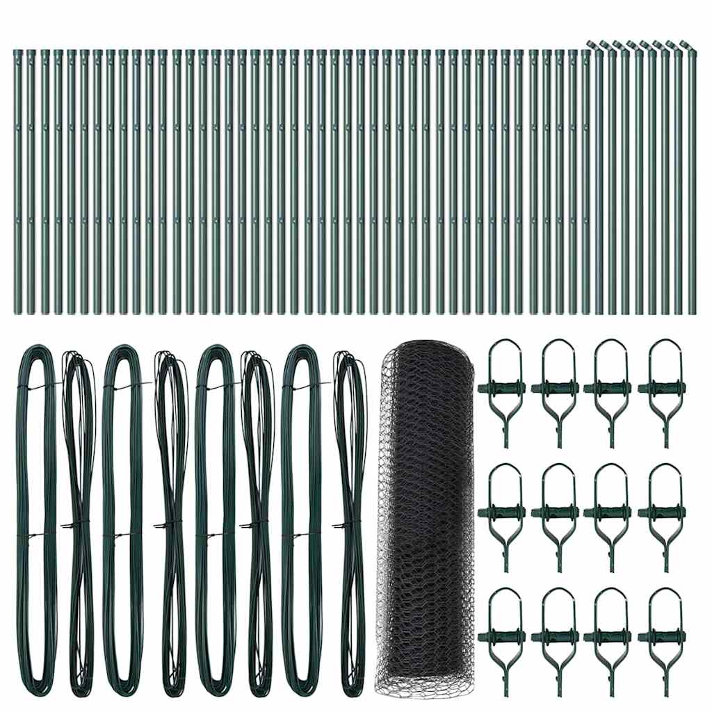 Afrasteringspaal Grijs 100 x 0,6 m (13 mm gaas) Staal en PVC