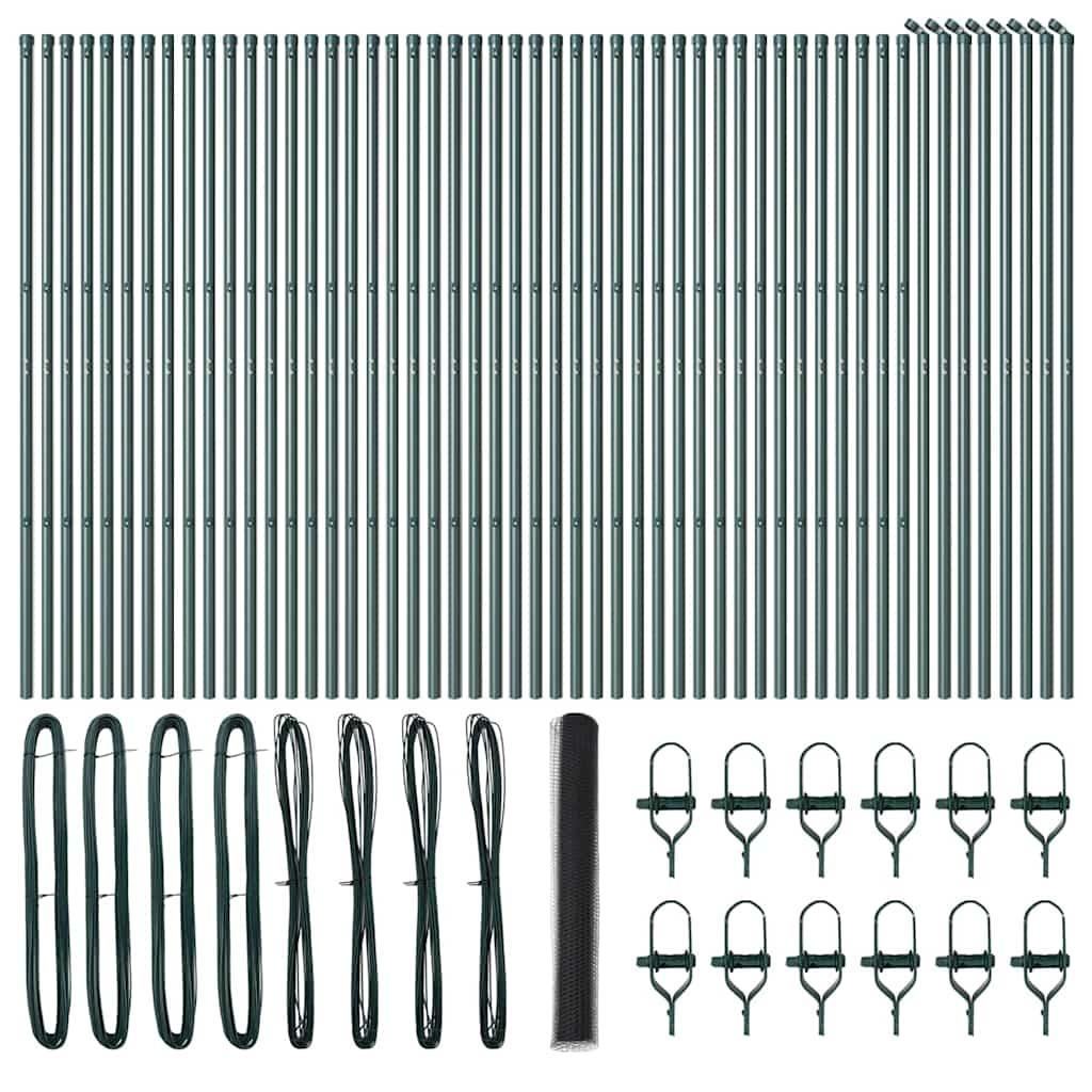 Afrasteringspaal Grijs 100 x 1,2 m (25 mm gaas) Staal en PVC