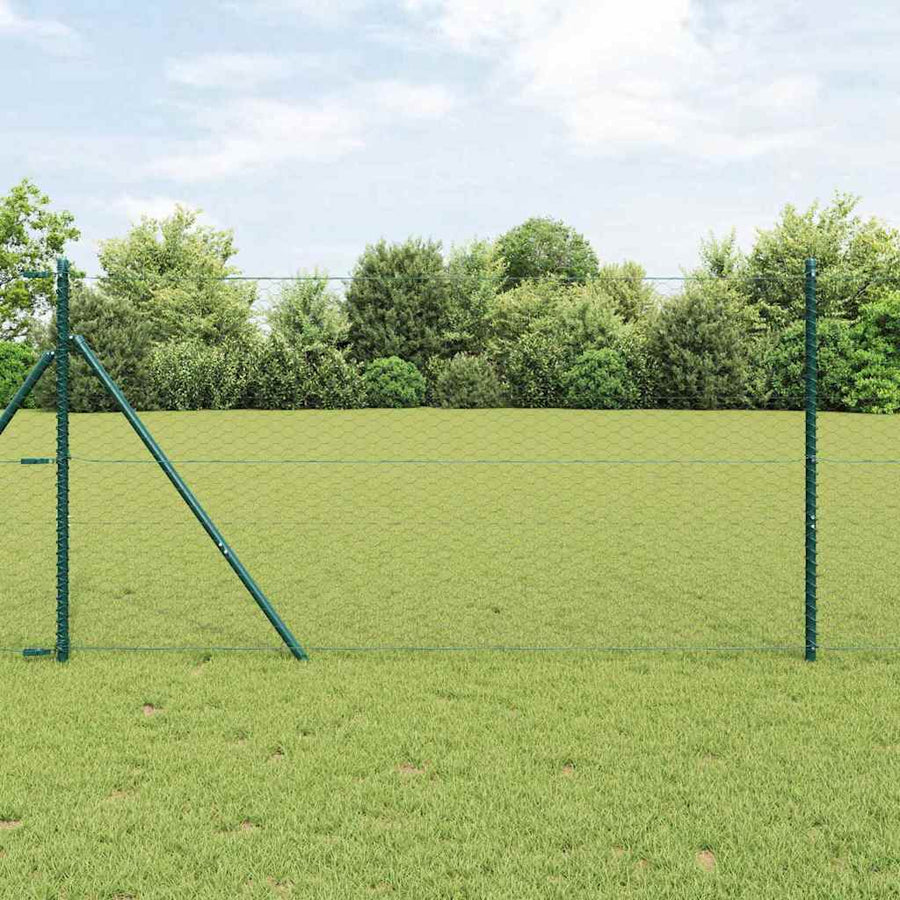 Afrasteringspaal Grijs 100 x 1,2 m (36 mm gaas) Staal en PVC
