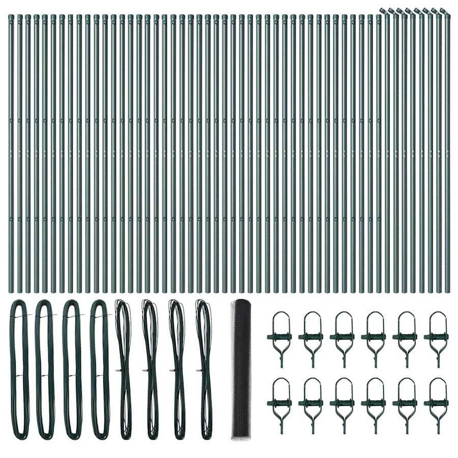 Afrasteringspaal Grijs 100 x 1,2 m (36 mm gaas) Staal en PVC