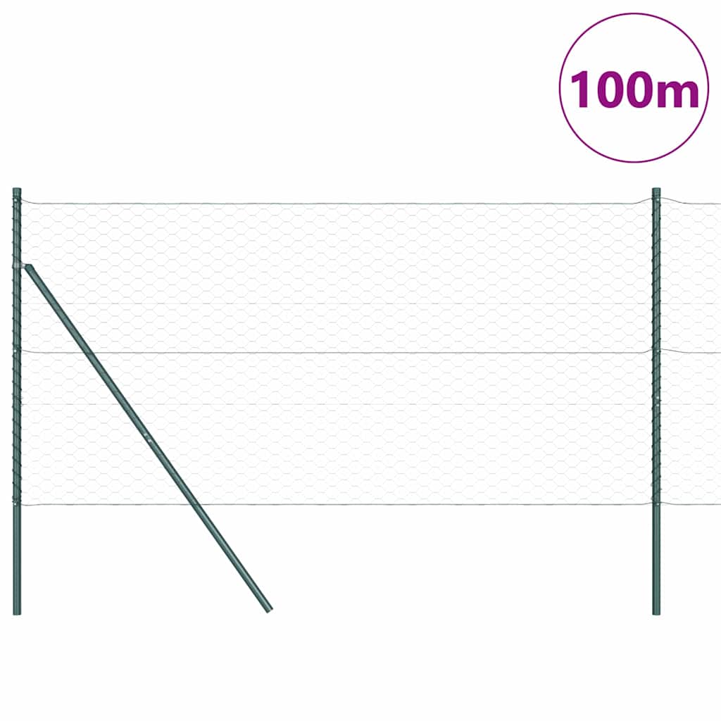 Afrasteringspaal Grijs 100 x 1,2 m (50 mm gaas) Staal en PVC