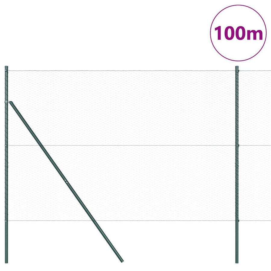Afrasteringspaal Grijs 100 x 1,5 m (25 mm gaas) Staal en PVC
