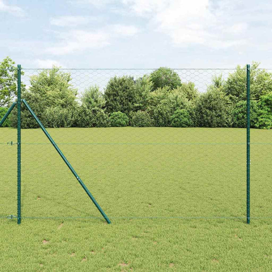 Afrasteringspaal Grijs 100 x 1,5 m (50 mm gaas) Staal en PVC