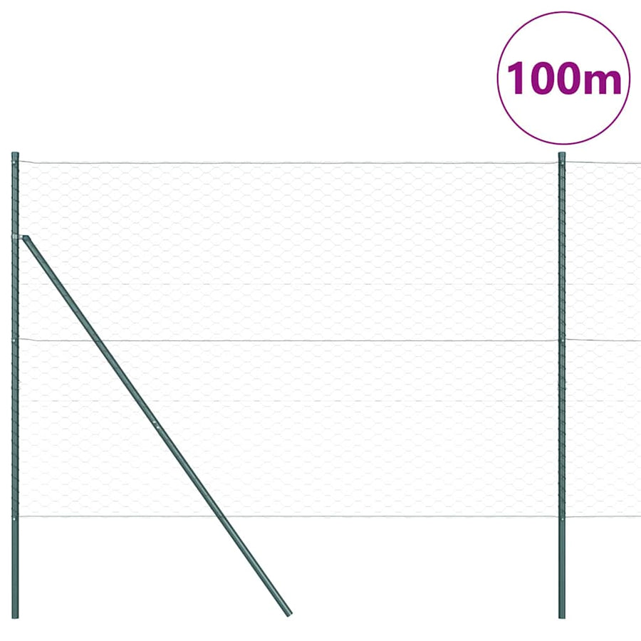 Afrasteringspaal Grijs 100 x 1,5 m (50 mm gaas) Staal en PVC